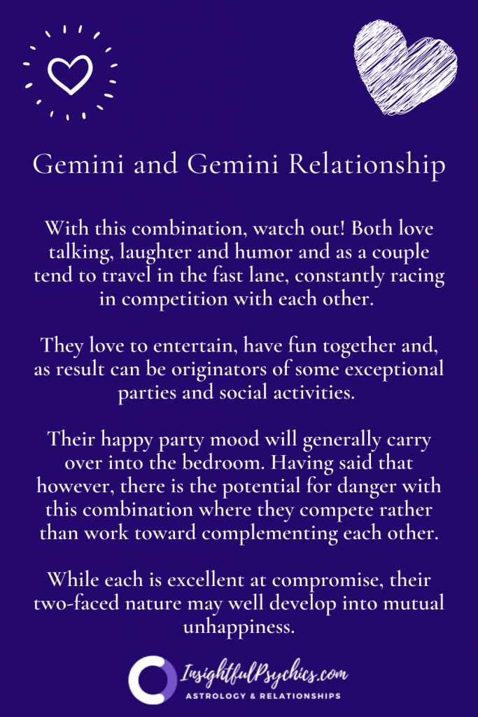 Gemini and Gemini Relationship