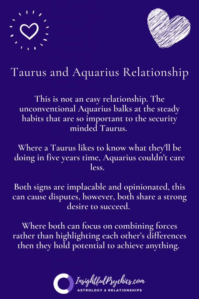 Taurus and Aquarius Relationship