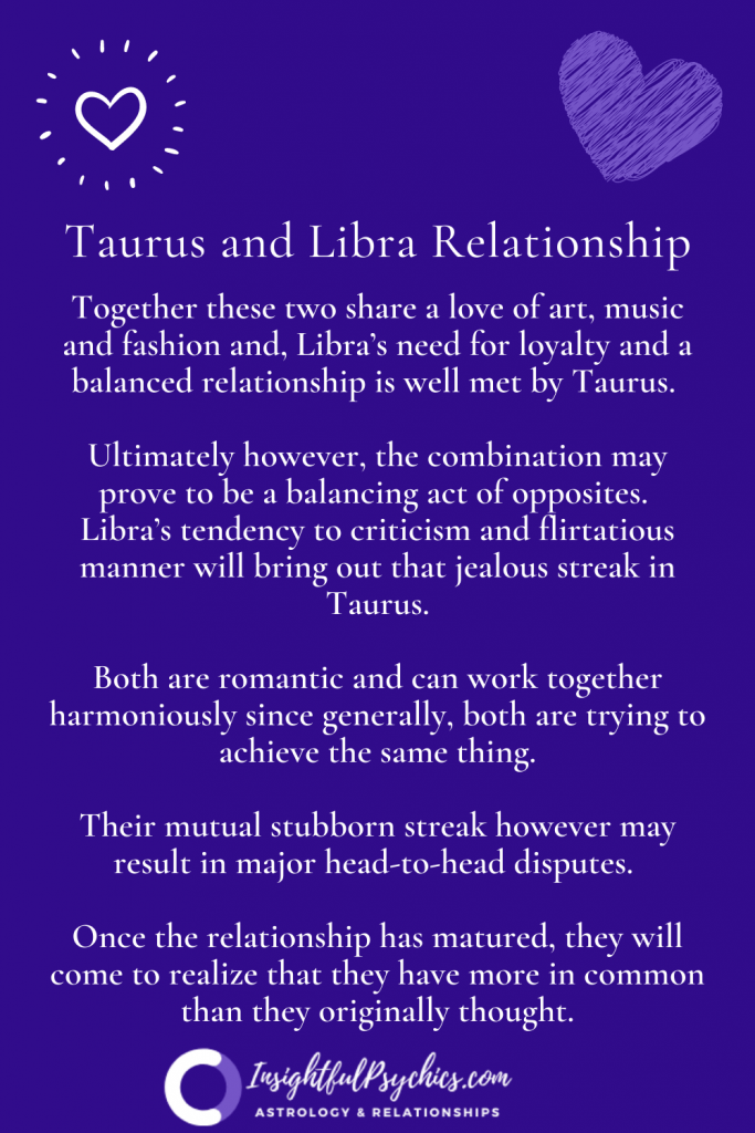 Taurus and Libra Relationship