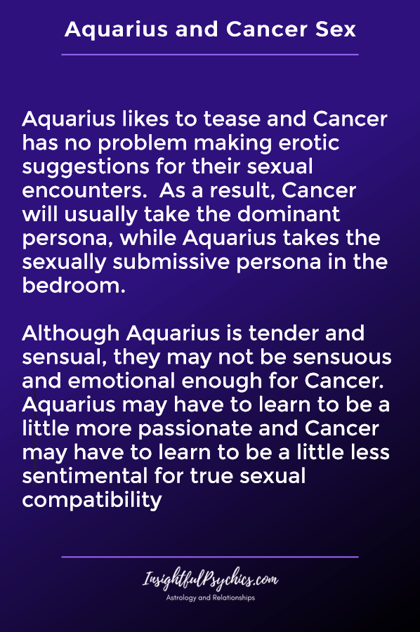 aquarius and cancer sexually compatible