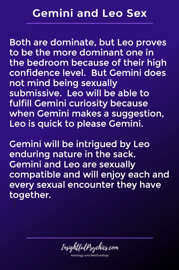 gemini and leo sexually compatible