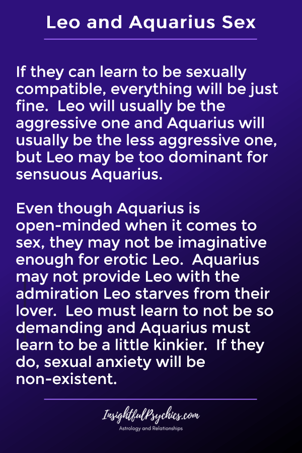 aquarius man dating leo woman
