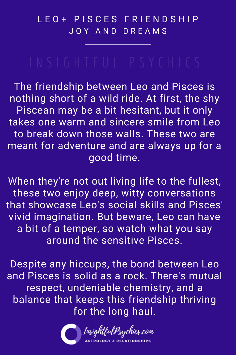 pisces and leo friendship