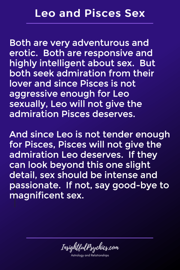 leo and pisces sexually compatible