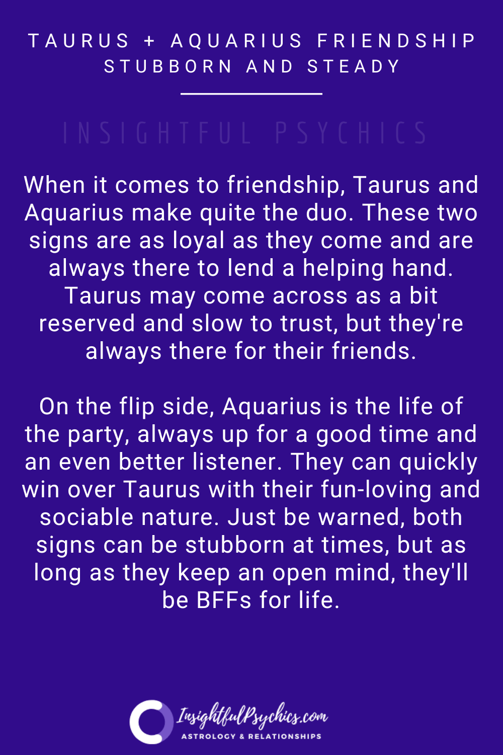 aquarius and taurus friendship