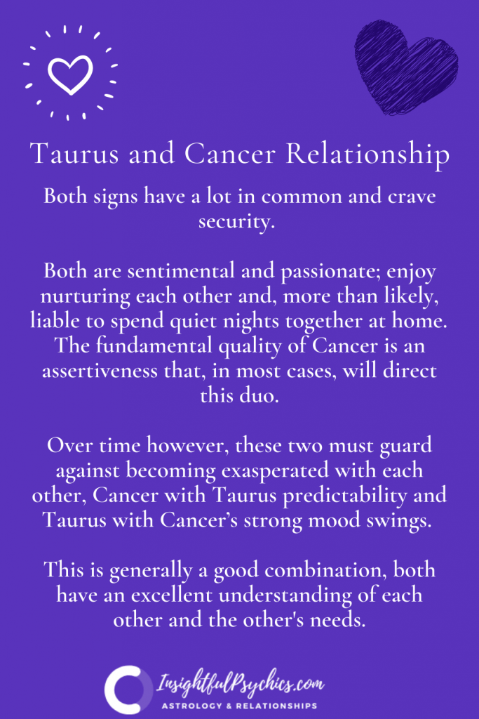 taurus and cancer relationship