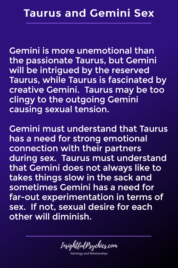 taurus and gemini sexually compatible