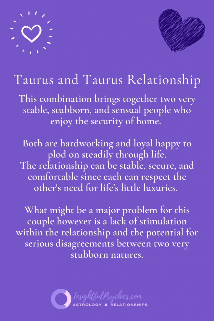 taurus and taurus relationship