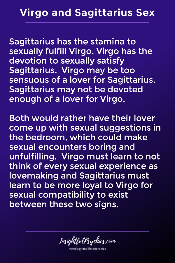 virgo and sagittarius sexually compatible