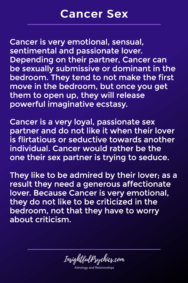 sex with a cancer