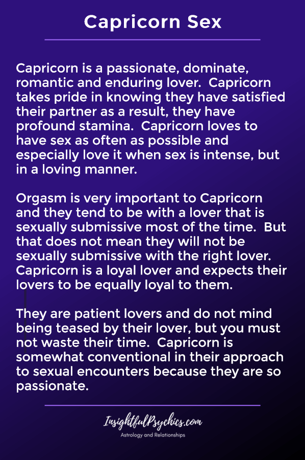 Sex With A Capricorn Man