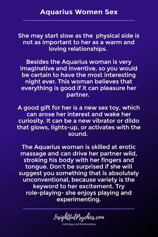 Aquarius Woman Sex traits