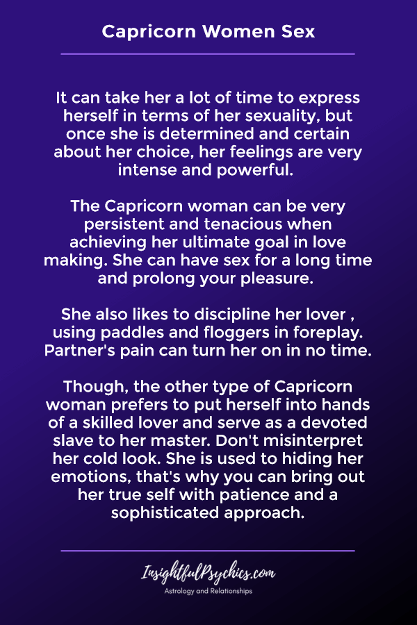 Capricorn Woman Sex traits