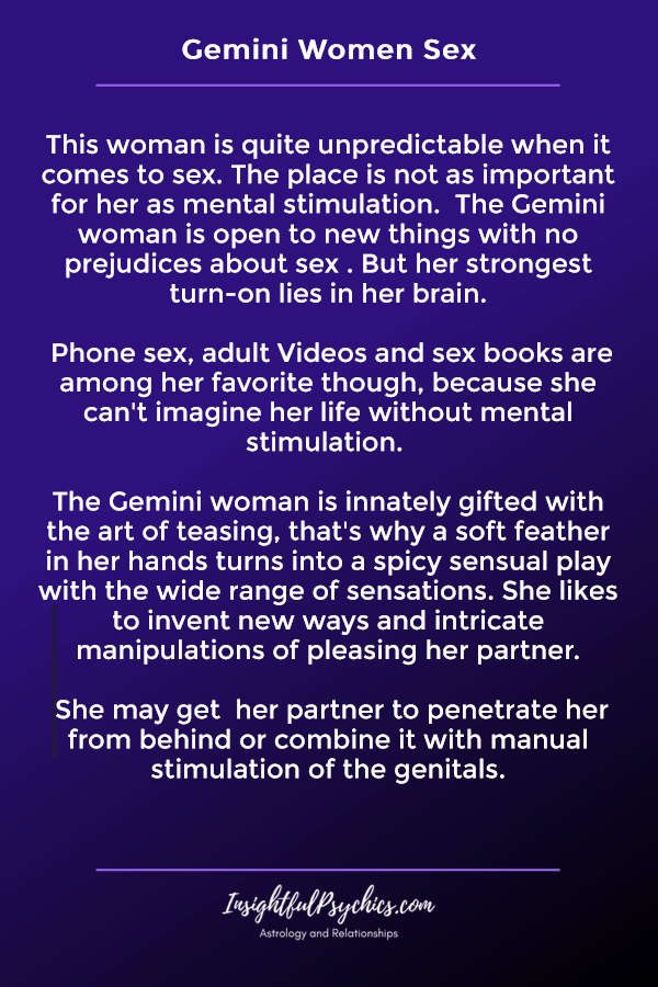 Gemini Woman Sex traits