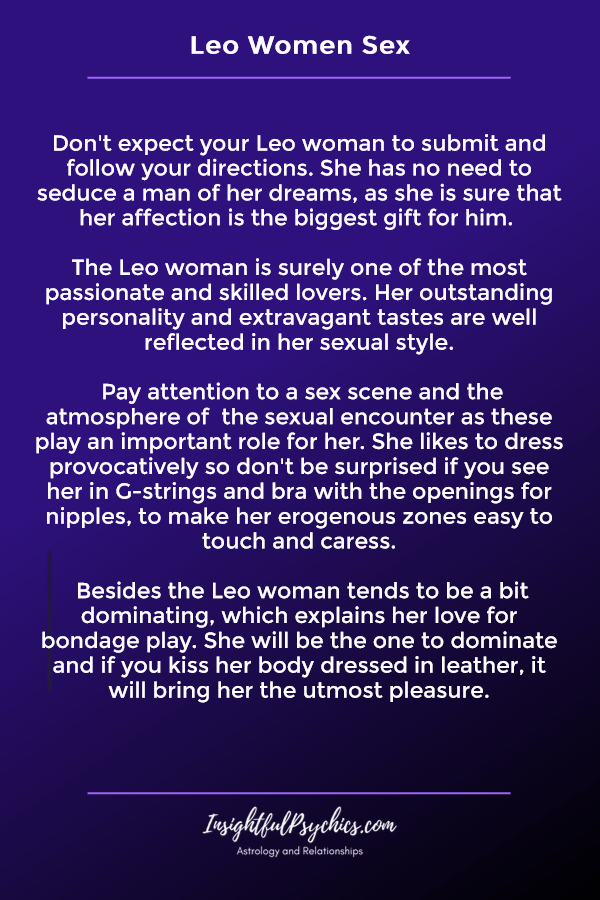 Leo Woman Sex traits