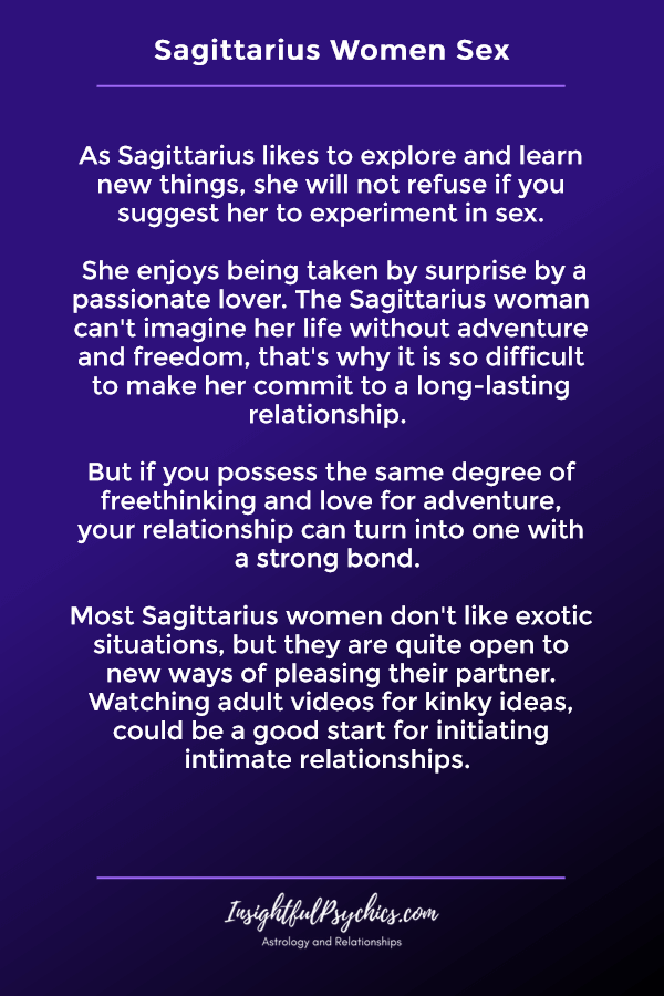 sagittarius woman sex traits