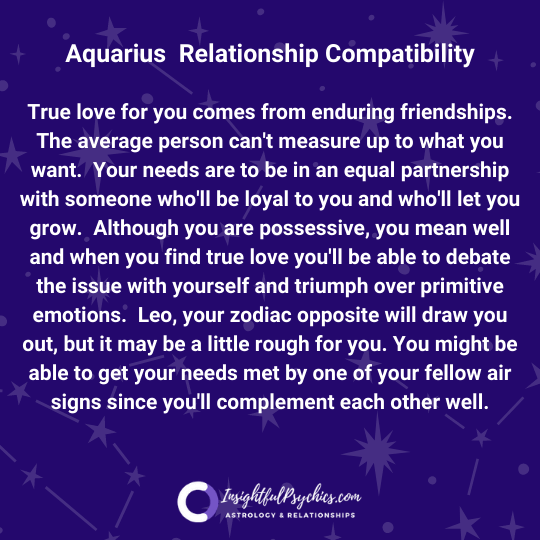 Aquarius most compatible relationship