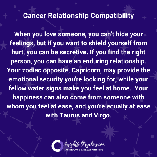 Cancer most compatible relationship